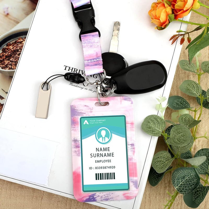Hinsly ID Badge Holder with Lanyard, Retractable Badge Holders Reels with Lanyards Adjustable, for Women Kids Teacher Nurses Doctor Student - Image 5